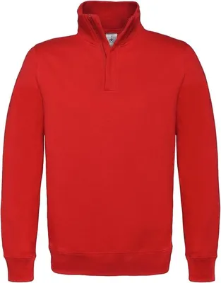 Produktbild von Sweatshirt, halber Reißverschluss - B&C ID.004 - red - Größe M