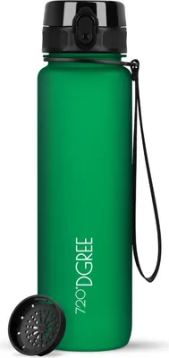 Produktbild von uberBottle softTouch Trinkflasche mit Sieb 1000ml / Forest Green/ 720DGREE