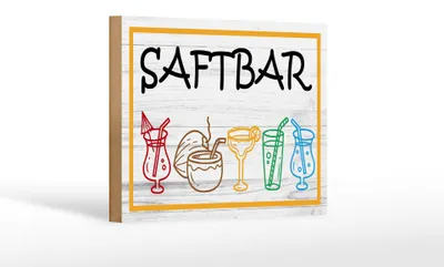 Produktbild von Holzschild Hinweis 18x12cm Saftbar Cocktail