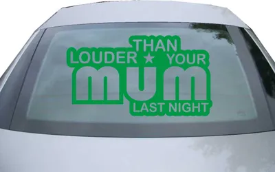 Produktbild von Indigos UG - Aufkleber Heckscheibe & Motorklappe DE2062 - grün - 600x333 mm - Louder than your Mom - Auto Scheiben Fenster Heckklappe Tuning Racing JDM - Die cut