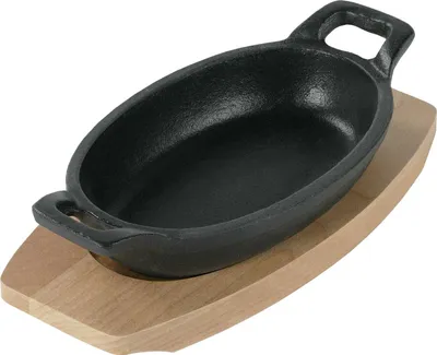 Produktbild von Freyersbacher® Kleine Gusseisenpfanne Oval 14x9 cm, Emaille Servierpfanne