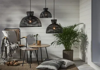 Image de Abat-jour de lampe de jardin en rotin RUNDE