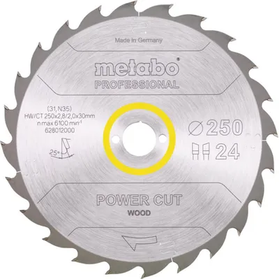 Produktbild von Metabo Sägeblatt power cut wood - professional, 250x30, Z24 WZ 25°
