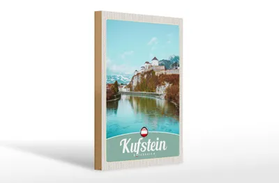 Produktbild von Holzschild Reise 20x30cm Kufstein Wald Wanderung Natur Urlaub