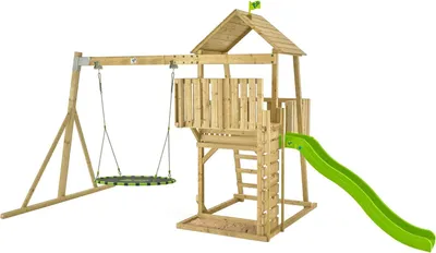 Produktbild von Holz-Spielanlage mit Nestschaukel KINGSWOOD Braun