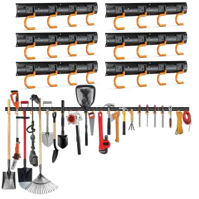 Productafbeelding van Gereedschapshouder voor Tuin - Wandmontage, 6 x 42 cm, Staal en PVC