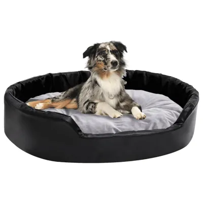 Produktbild von vidaXL Hundebett Schwarz-Grau 90x79x20 cm Plüsch und Kunstleder