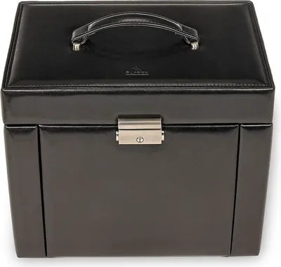 Produktbild von Sacher Schmuckkoffer Schmuckkasten NEW CLASSIC schwarz abschließbar mit Schloss
