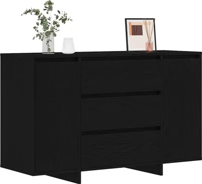 Image de vidaXL Sideboard noir imitation chêne 120 x 41 x 75 cm Bois composite