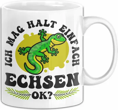 Produktbild von Echsen-Liebhaber Tasse Geschenk Ich Mag Halt Einfach Echsen Ok Geschenkidee Reptilien Geburtstag Kaffee-Becher (Weiß)
