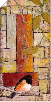 Produktbild von ARTland Poster Vogel auf einem Ast I Größe: 20x40 cm