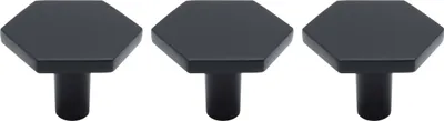 Produktbild von Natural Goods Berlin Möbelgriff HEXAGON, Möbelknopf, Schrankgriff, Knauf für Schublade und Tür, Schwarz, 3 Stück