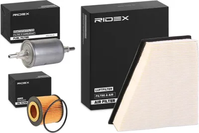 Produktbild von RIDEX Filterset Inspektionspaket Filtersatz für VW POLO (9N) Polo Schrägheck (6R1, 6C1) Fox Schrägheck (5Z1, 5Z3, 5Z4) für SKODA Fabia I Combi (6Y5)