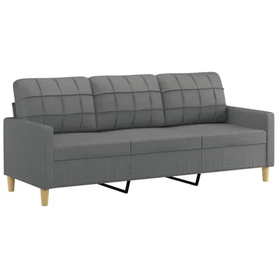 Immagine prodotto di vidaXL Divano 3 posti grigio scuro 180 cm in tessuto