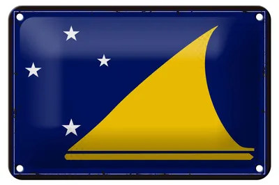 Produktbild von Blechschild Flagge Tokelaus 18x12cm Retro Flag of Tokelau Dekoration
