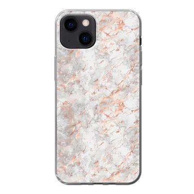 Produktbild von MuchoWow® Handyhülle Schutzhülle Hülle für iPhone 13 mini Roségold - Marmor - Weiß - Gemustert Silikon Softcase Handy Hülle - Softcase