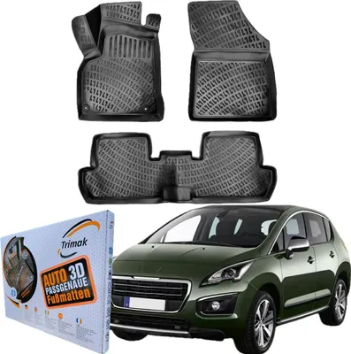 Produktbild von Trimak Autofußmatten kompatibel mit PEUGEOT 3008 1.Gen 2009-2016 Auto Allwetter Gummimatten