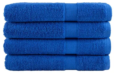 Image de vidaXL Serviettes SOLUND Premium, lot de 4, bleu, 100 x 200 cm, 600 g/m²