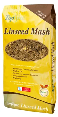 Immagine prodotto di Topspec Mash: mangime per cavalli con semi di lino, a basso contenuto di amido, facile e veloce da preparare, ideale per miscele per cavalli anziani, supporta la digestione e la salute del pelo