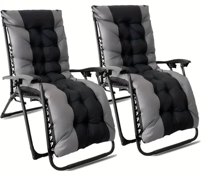 Image de Fauteuil pliant - Chaise de jardin - Chaise de plage - Transat - Lit de bronzage - Extra large - Coussin de tête amovible