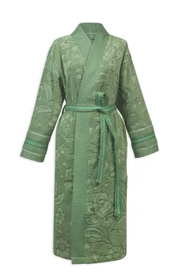 Produktbild von Pip Studio Bademantel Jasmin Jacquard Farbe Grün Größe L