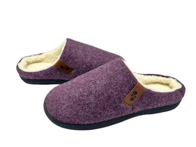Produktbild von CRELIV Damen Hausschuhe gefüttert, warme Slip-On Pantoffeln für Zuhause, geschlossene Spitze, Lila, EU 37–39