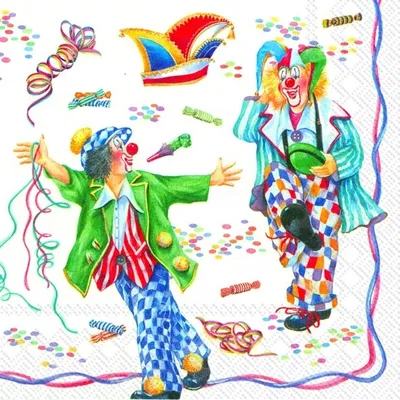 Produktbild von 20 Lunch-Servietten Costume Party Karneval Clown Mainz