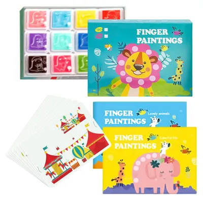 Productafbeelding van Set van 12 Vingerverf in Diverse Kleuren voor Kinderen