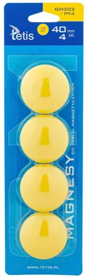 Zdjęcie produktu dla Tetis Magnesy żółte gładkie 4 sztuki