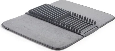 Produktbild von Umbra Udry Trockenmatte inkl. Abtropfgestell, Abtropfgitter, Abtropfschale, Polyester, Grau, L 61 cm, 330720-149