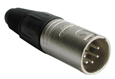 Productafbeelding van Neutrik NC5MXX, XLR-connector, zilver, zwart, mannelijk, recht, IP40, 1 mm²