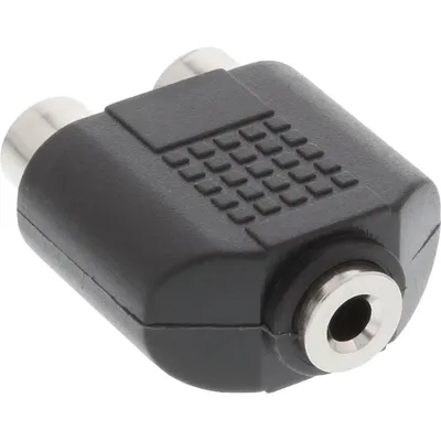 Produktbild von InLine Audio Adapter, 3,5mm Klinke Buchse Mono an 2x Cinch Buchse, 3.5mm jack female mono, 2xRCA, Schwarz