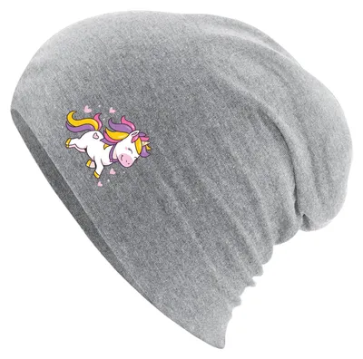 Produktbild von Huuraa Beanie Einhorn Comic Heather Grey One Size Baumwolle und Elasthan Mütze Geschenkidee