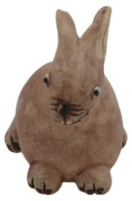 Produktbild von Dekofigur Hase aus Steinzeug Natur, Länge 10 cm, Breite 5,5 cm, Höhe 10 cm, mit feinen Details