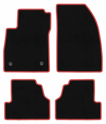 Image de Tapis de sol en moquette noir/rouge pour Opel Mokka 2012-2016 4 pièces