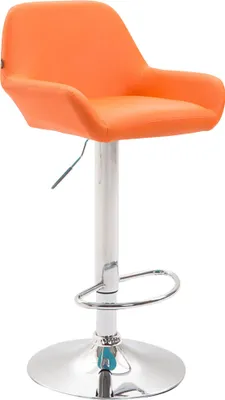 Produktbild von CLP Barhocker Braga Kunstleder drehbar und höhenverstellbar orange Gestell Farbe chrom