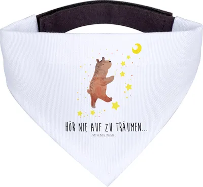 Produktbild von Mr. & Mrs. Panda Bandana Bär Träume - Weiß - Geschenk, Traumdeutung, Halstuch Für Hunde, Hundehalstuch, Hund, Traum, Teddy, Träumen