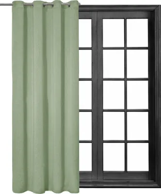 Produktbild von 1 Stück Ösenschal Leinen Look Blickdicht 140 (B) x 245 (L) Ösenvorhang Ösengardine Gardine Gardinen Ösen Vorhang Vorhänge Hellgrün