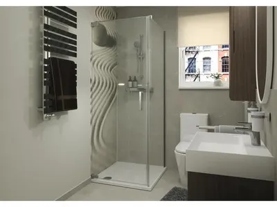 Produktbild von Jungborn Duschtür mit Seitenwand SETTE Drehtür links Seitenwand rechts 75 x 90 x 200 cm Profilfarbe silber Klarglas mit