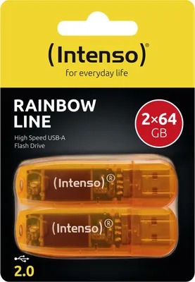 Image de Intenso Rainbow Line 64GB Orange 2er Clé USB Type-A 2.0