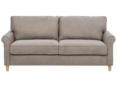Zdjęcie produktu dla BELIANI Sofa jasnobrązowa tapicerowana 3-osobowa w stylu retro