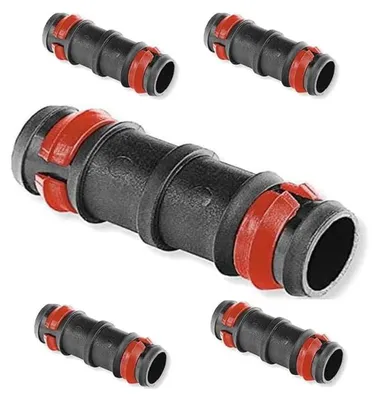 100 Tropfrohrverbinder 16 mm mit Sicherungsring, schwarz