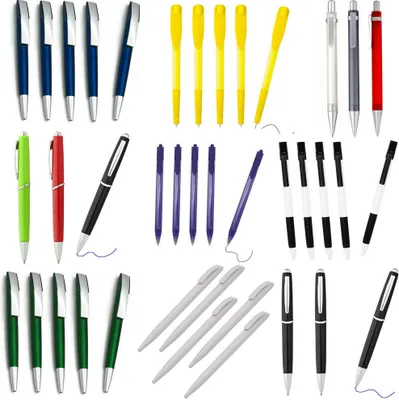 Produktbild von 50 elegante Kugelschreiber Kulis Kuli Druckkugelschreiber mit Mine bunt gemischt