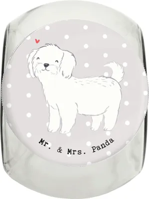 Produktbild von Mr. & Mrs. Panda Dose Malteser Moment L 870ml - Grau Pastell - Geschenk, leckerlidose, Aufbewahrungsdose, Vorratsglas, glasbehälter, Keksdose