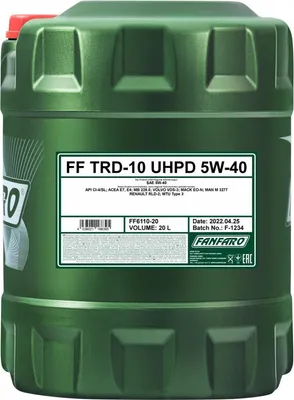 Produktbild von FANFARO UHPD TRD-10 für 5W-40 20 Liter Motoröl Motorenöl Synthetisch Mack EO-N MAN M 3277 228.5 RLD-2 VDS-3 Öl