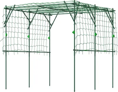 Zdjęcie produktu dla Krata ze stali nierdzewnej krata z trójkątnym wspornikiem 223x223x223 cm łuk różany dla roślin pnących krata ogrodowa dla roślin doniczkowych krata roślinna dla warzyw kwiaty zielone Aosom