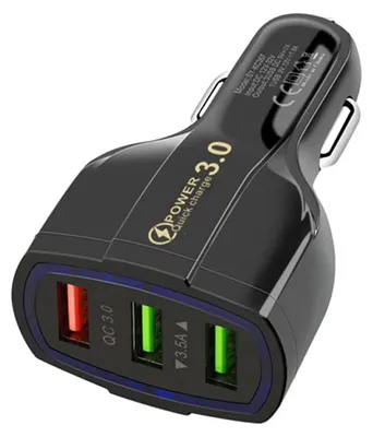 Autolader 4 USB-Ports 56 W QC3.0 Schnellladefunktion schwarz