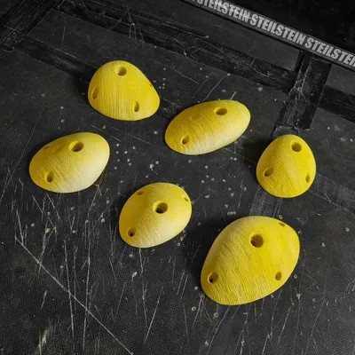 Produktbild von Steilstein 154-156 Cholerische Knallköppe - Klettergriff-Set (6 Sloper, Serie VOLL IRRE), Farbe:Wunschfarbe (Anfertigung)