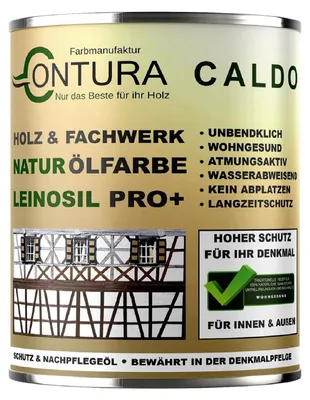 Produktbild von 1Liter - Contura Wetterschutzfarbe Naturöl Fachwerk Haus Ölfarbe Öko Leinölfarbe Holz Farbe - Anthrazit