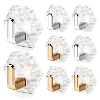 Image de Porte-serviettes sans perçage, crochets muraux adhésifs, crochets adhésifs pour fenêtres, crochets adhésifs ultra-résistants pour portes, crochets imperméables pour la salle de bains et la cuisine (8)